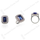 Handmade 18ct White Gold Tanzanite & Diamond Cluster Ring