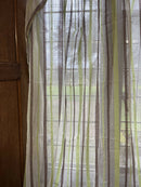 Scottish Madras Panel with Green and Brown Stripe Design 69” / 94”