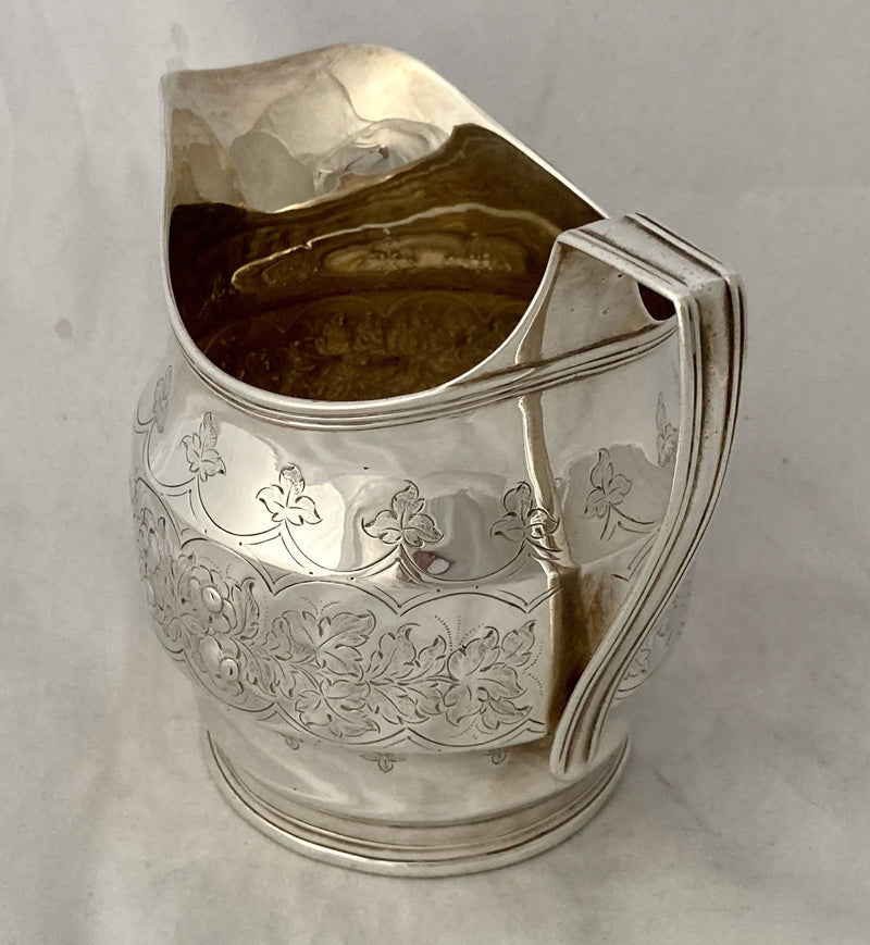 Georgian, George III, Crested Silver Cream Jug. London 1800 Robert & David Hennell. 5.49 troy ounces.