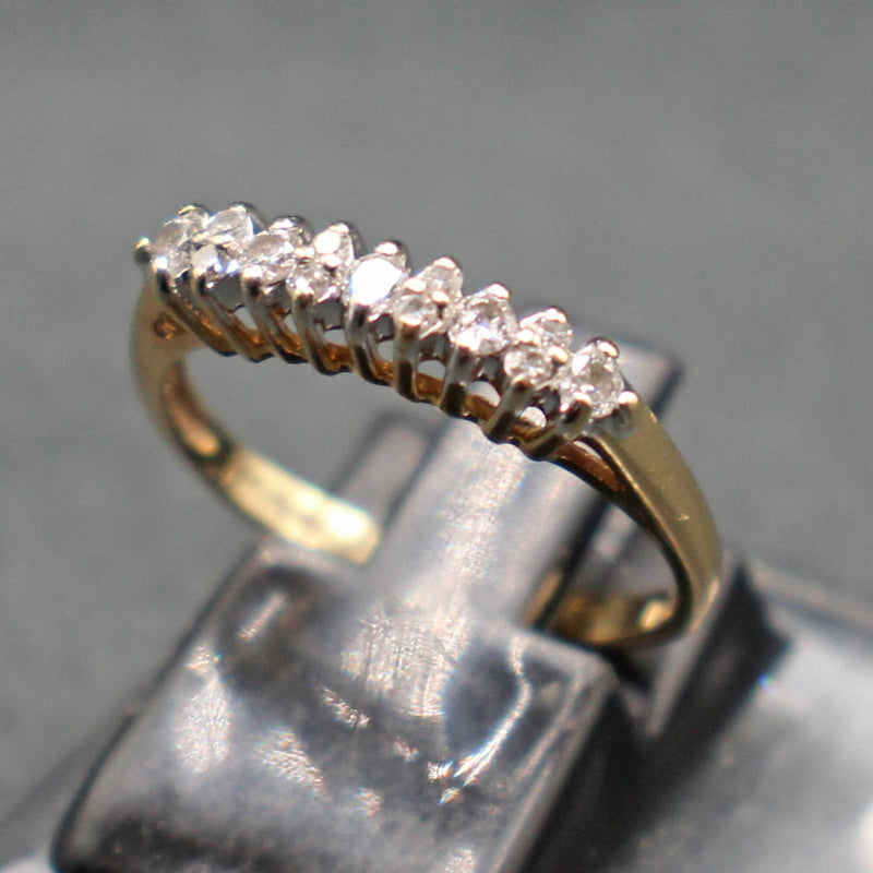 14ct gold diamond half eternity ring