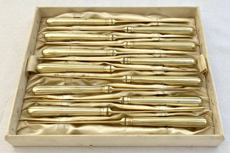 Georgian, George III, Thirty Six Piece Silver Gilt Dessert Service. London 1790 & 1791.