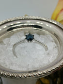 New 1/2 CT blue diamond solitaire ring (Size W)