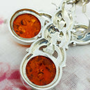 Pretty Silver & Amber Drop Earrings