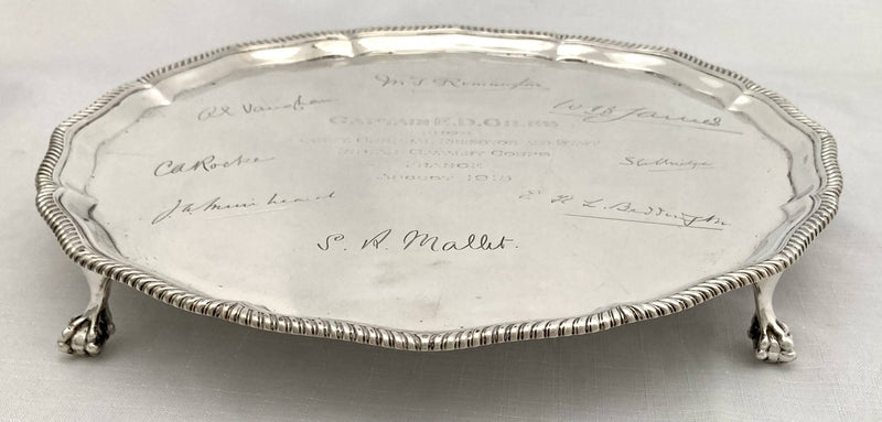 George V Silver Salver. Lieut. General Rimington, Indian Cavalry Corps. Sheffield 1915 Goldsmiths & Silversmiths Co. 28 troy ounces.