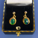 9ct Black Opalite Drop Earrings