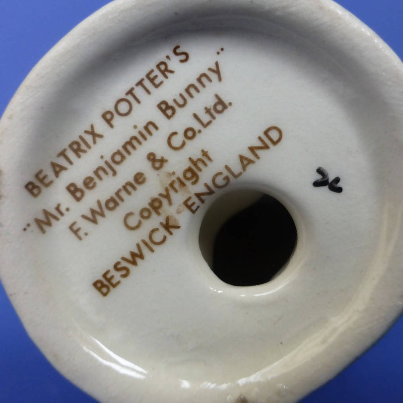Beswick Beatrix Potter Figurine Mr Benjamin Bunny (First Version, Maroon Jacket, Pipe In) BP3A