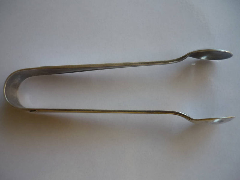 A Pair of Art Deco Style Silver Plate Sugar Tongues in the Pyramid Pattern