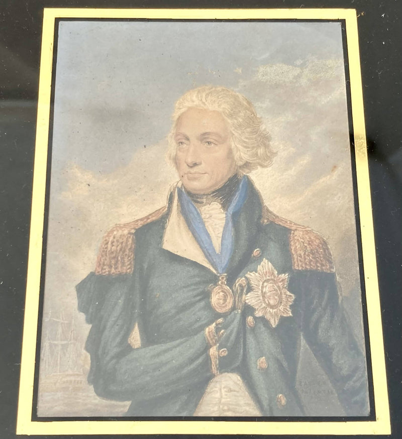 19th Century George Baxter Print of Vice-Admiral Horatio Nelson.