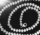 New Diamond Cut Silver Beads Necklace - 20"