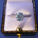 Silver Blue Topaz Ring Size P