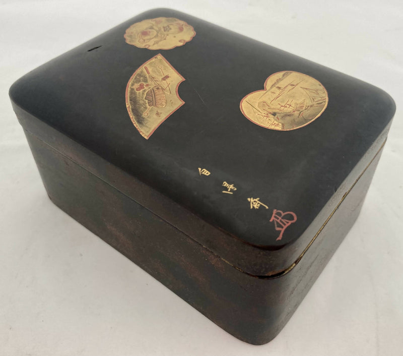 Late Victorian Chinoiserie Lacquered Box. Brock's Boudoir, Cheapside, London.