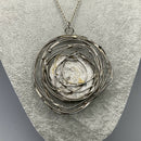 Mid century silver and natural stone necklace