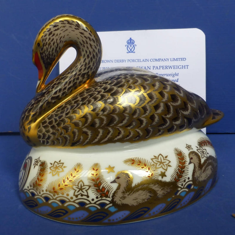 Royal Crown Derby Limited Edition Paperweight Golden Jubilee Black Swan (Boxed)