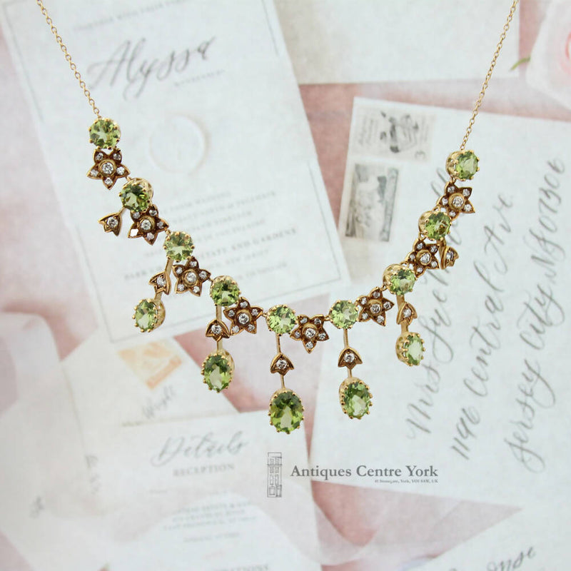 18ct Peridot & Diamond Necklace