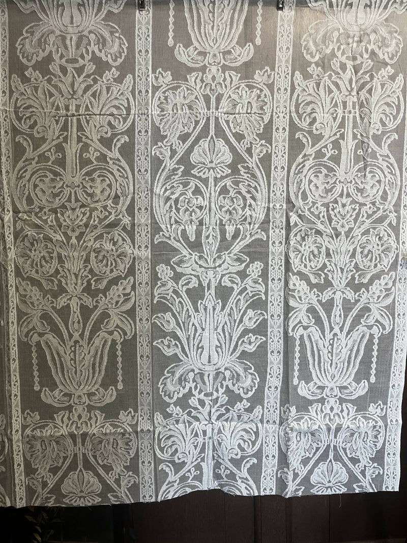 Scottish Antique Art Deco Madras Panel with design in Oat 67” / 45”