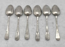 Georgian, George II, Six Silver Teaspoons. London 1793 Solomon Hougham. 2 troy ounces.
