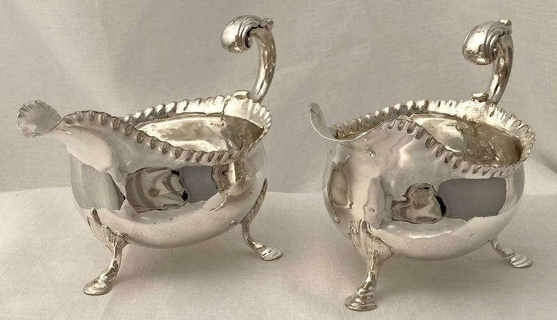 Georgian, George III, Pair of Silver Sauce Boats. London 1762 William Skeen. 17.7 troy ounces.