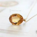 18ct Golden Citrine Pendant & Chain