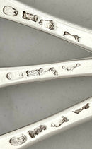 Georgian, George II, Six Hanoverian Pattern Silver Tablespoons. London 1740 Edward Bayley. 13.7 troy ounces.