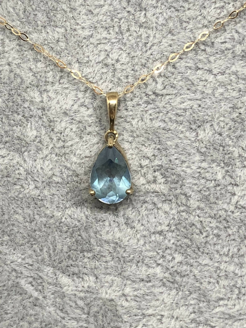 Teardrop Swiss Blue Topaz Necklace, 2 Carats 79mm Pear Cut Sky Blue Topaz  Pendant With Chain, Topaz Solitaire, December Birthstone Gift - Etsy UK