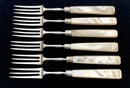 Georgian, George III, Silver & Mother of Pearl Dessert Knives & Forks for Six. Sheffield 1816.