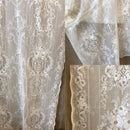 Leila Victorian design cream cotton lace curtain panel 36" x 84" long