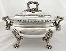 Victorian Silver Plated Lion Mask Soup Tureen, circa 1850.