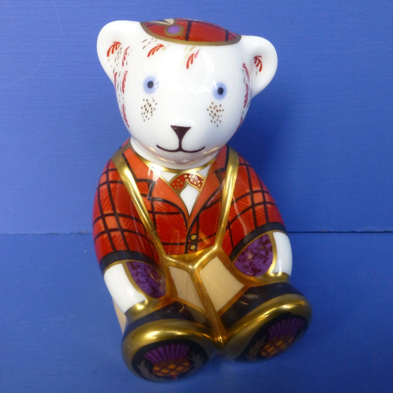 Royal Crown Derby Paperweight - Fraser Scottish Teddy Bear