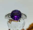 New Moroccan amethyst & topaz silver ring