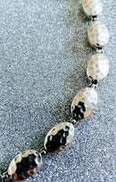 New Hammered Sterling Silver Statement Necklace - 18"