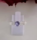 Tanzanite & Zircon 925S Solitaire Ring