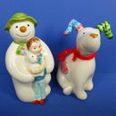 Beswick Snowman and Snowdog Salt and Pepper Set