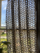 Squircles funky -contemporary Style brown tan madras Curtain Panelling 168/320cms