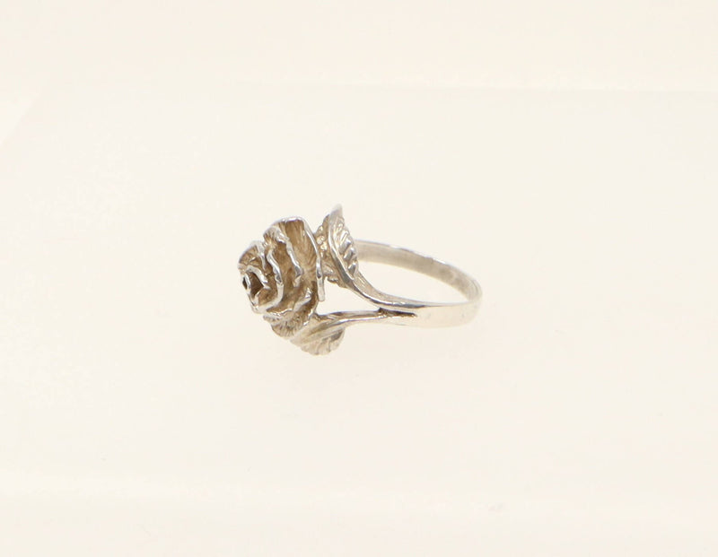 Vintage Sterling Silver Rose Design Ring