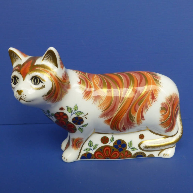 Royal Crown Derby Paperweight - Sugar Cat with gold stopper