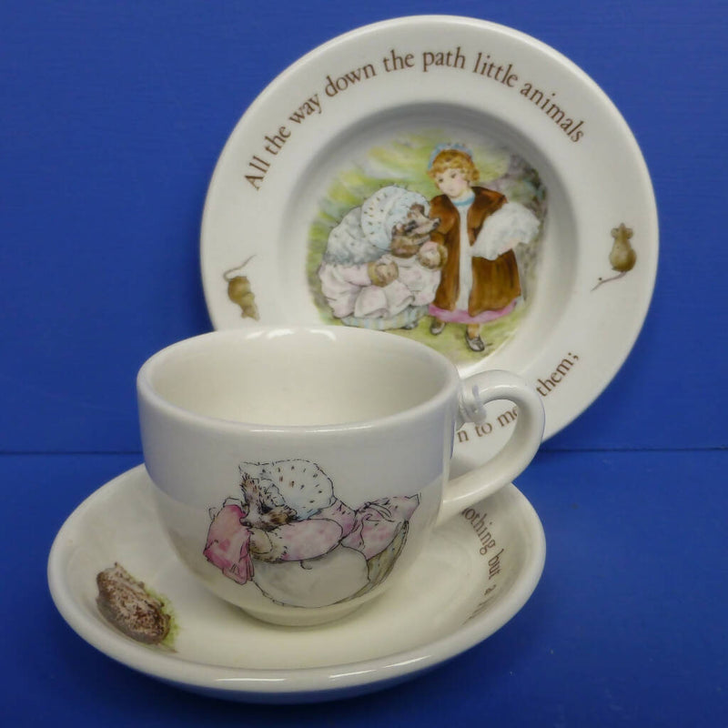 Wedgwood Beatrix Potter Mrs Tiggywinkle Miniature Trio (Teacup, Tea Saucer and Plate)