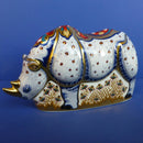 Royal Crown Derby Limited Edition Endangered Species Paperweight - White Rhino (Boxed)