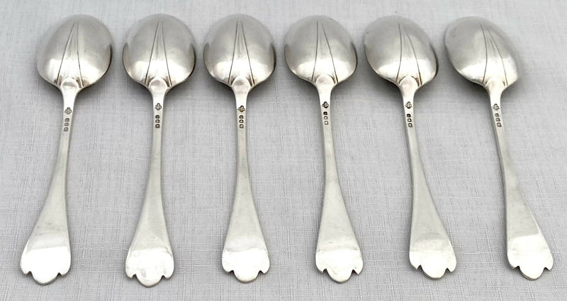 Elizabeth II Six Silver Trefid Spoons. London 1973 Asprey & Co. Ltd. 8.9 troy ounces.