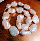 New Sterling Silver Keshi Pearl Necklace