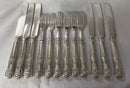 Victorian silver handled Kings pattern dessert service for twelve persons. Sheffield circa 1853 - 1862, Martin Hall & Co.