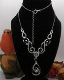 New Swarovski White Zirconia (Rnd) Necklace (Size 18 with 2 inch Extender) in Rhodium Overlay Sterling Silver