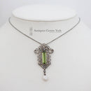 Edwardian Fine Peridot, Diamond & Pearl Necklace