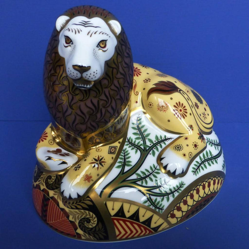 Royal Crown Derby Limited Edition Paperweight - Nemean Lion with gold stopper