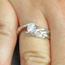 Jake: "Leaves" - zirconia set silver ring