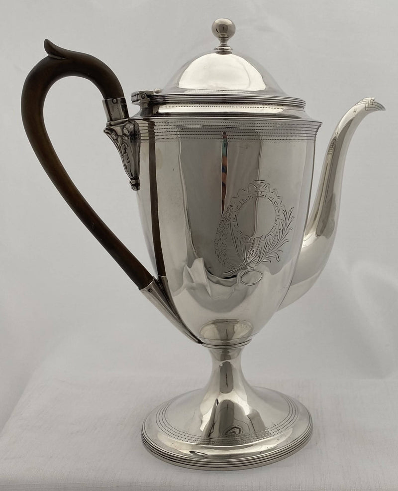 Georgian, George III, Silver Coffee Pot, London 1795 Henry Chawner. 23 troy ounces.