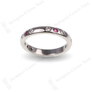 9ct White Gold Pink Sapphire & Diamond Band