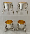 Napoleon Bonaparte Set of Four Silver Plated & Gilded Trefoil Salts. R. M. Johnson & Co. Sheffield circa 1880.