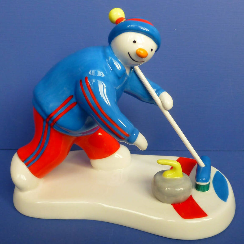 Coalport Limited Edition Snowman Figurine - Curling (Boxed)