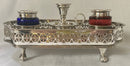 Georgian, George III, Old Sheffield Plate Galleried Inkstand, circa 1780 - 1800.