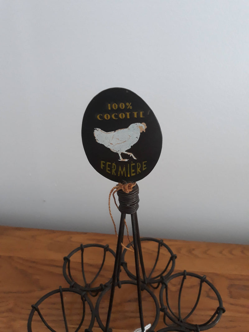 Vintage French metal egg holder